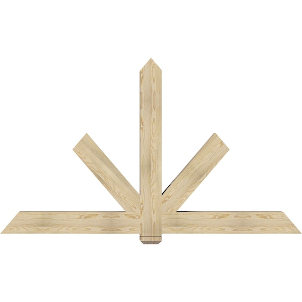 Ekena Millwork Kennewick Rough Sawn Timber Gable Bracket, Douglas Fir, 84"W x 49"H x 6"D x 6"F, 14/12 Pitch GBW084X49X0606KEN00RDF - main